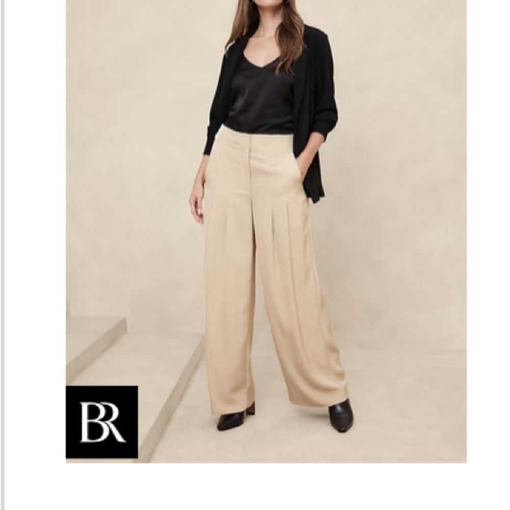 Banana Republic Cream Wide-Leg Jumpsuit